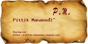 Pittik Manassé névjegykártya